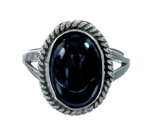 Sterling Silver Onyx Native American Ring Size 8-1/4 JX129251